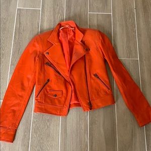 Orange Leather Jacket
